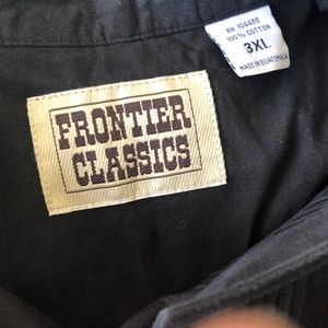 Black long sleeve western dress shirt.